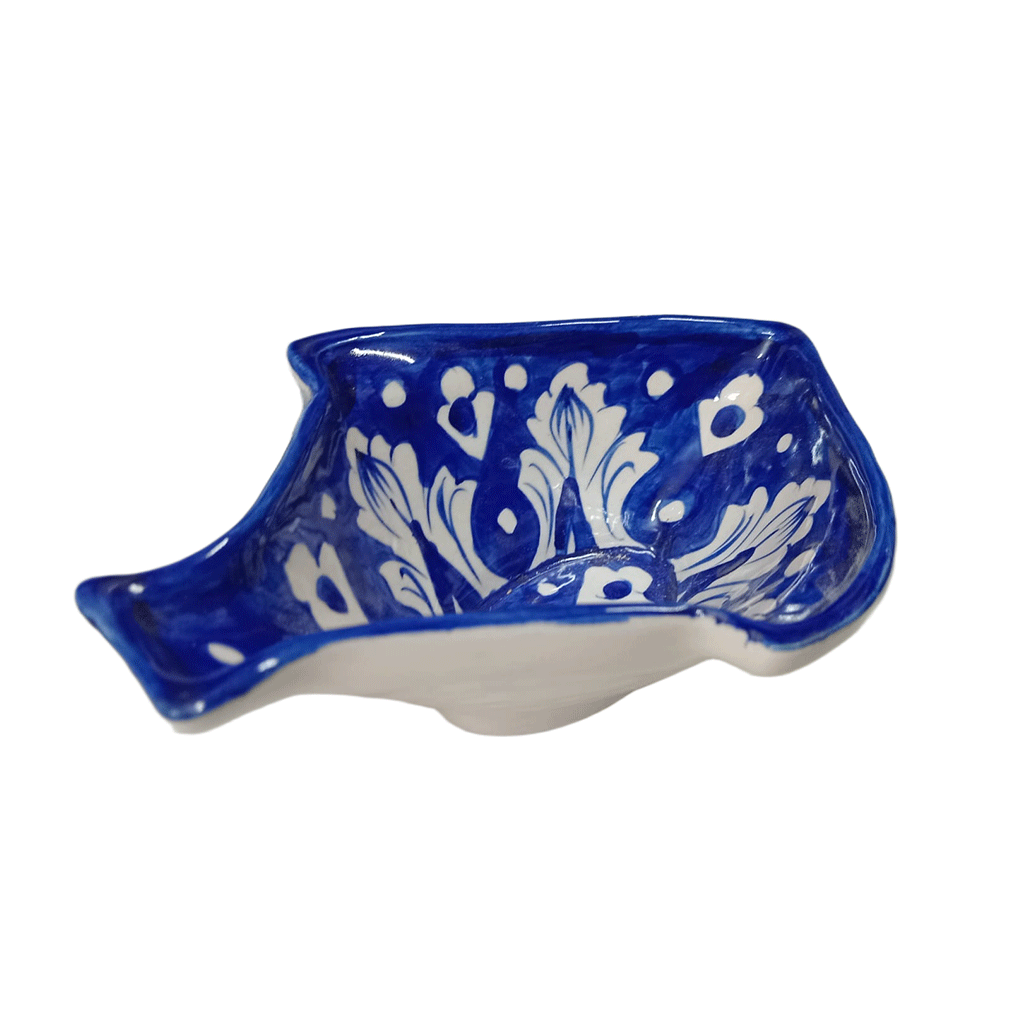 Handcrafted Blue Pottery Deep Bowl (18cm × 14cm) - Image 3