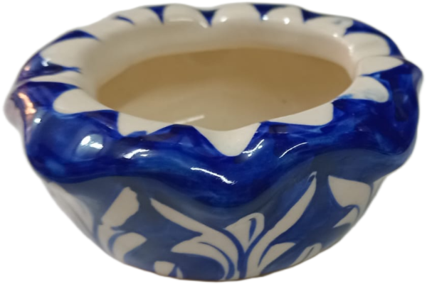 Blue Pottery Handcrafted Ashtray (10.5cm × 4.5cm) - Image 4