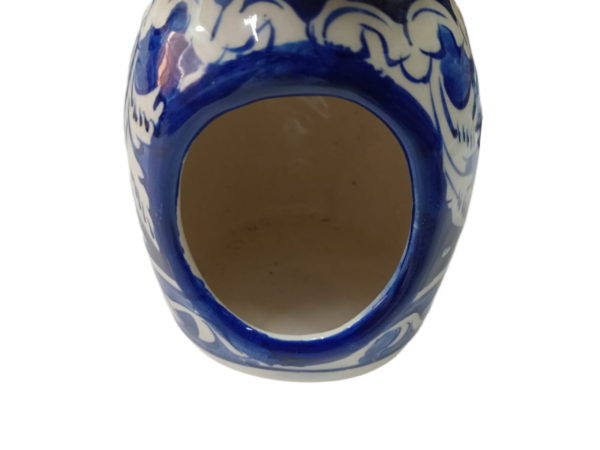 Handcrafted Blue Pottery Candle Holder (9cm × 11.5cm) - Image 6