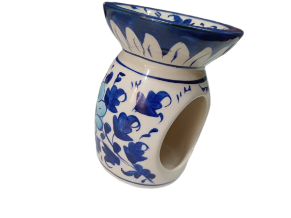 Handcrafted Blue Pottery Candle Holder (9cm × 11.5cm) - Image 5