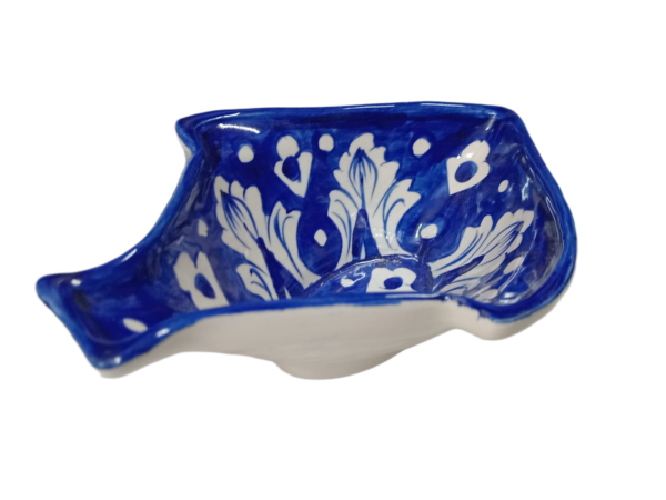 Handcrafted Blue Pottery Deep Bowl (18cm × 14cm) - Image 4