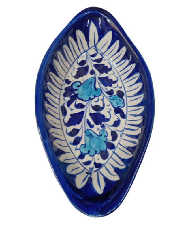 Handcrafted Blue Pottery Deep Bowl (23.5cm × 12cm) - Image 5
