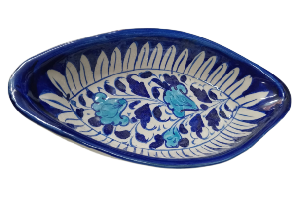 Handcrafted Blue Pottery Deep Bowl (23.5cm × 12cm) - Image 6