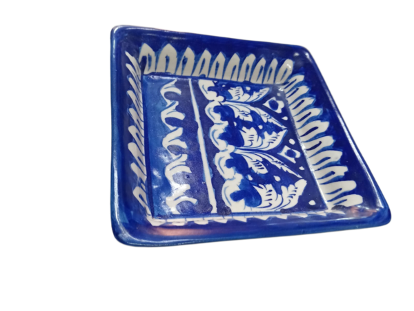 Handcrafted Blue Pottery Salad Tray (15cm × 15cm) - Image 4