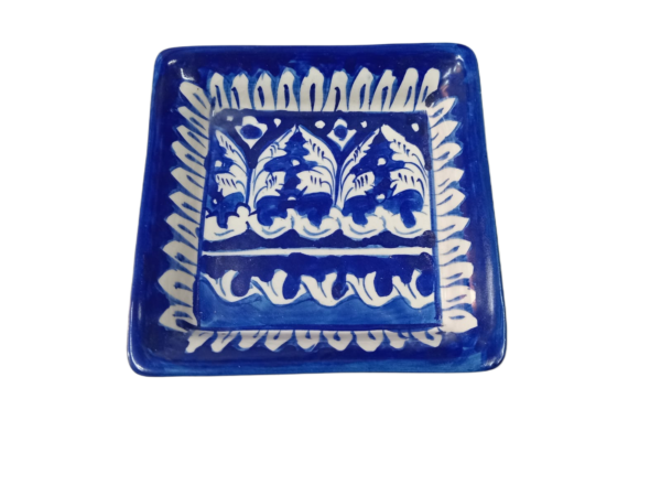 Handcrafted Blue Pottery Salad Tray (15cm × 15cm) - Image 5