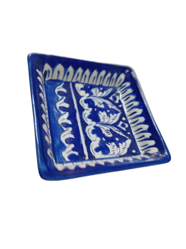Handcrafted Blue Pottery Salad Tray (15cm × 15cm) - Image 6