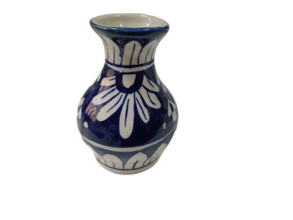 Handcrafted Tiny Blue Pottery Vase (11cm × 4.5cm) - Image 4