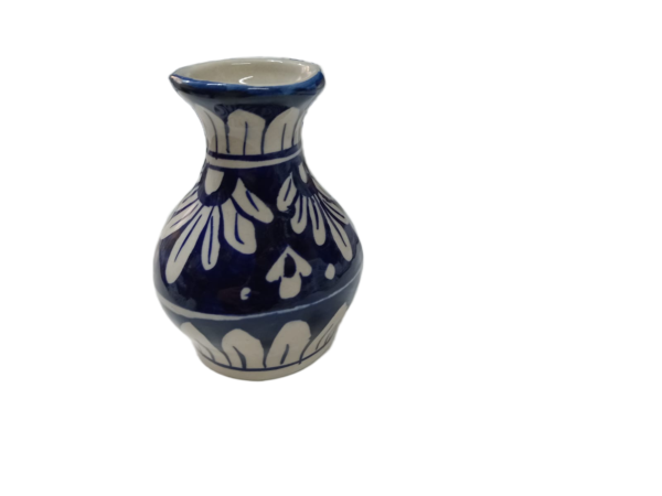 Handcrafted Tiny Blue Pottery Vase (11cm × 4.5cm) - Image 5