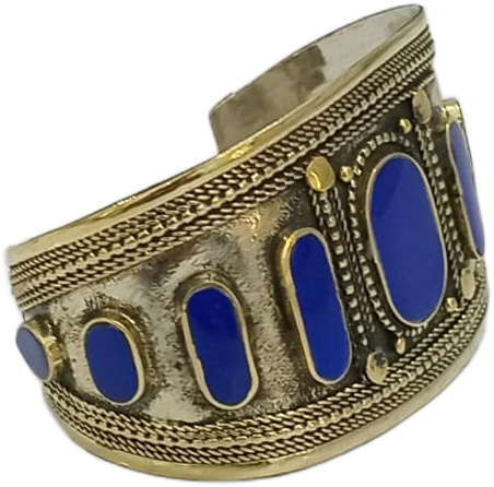 Afghani Antique Style Stone Cuff Bracelet - Image 5