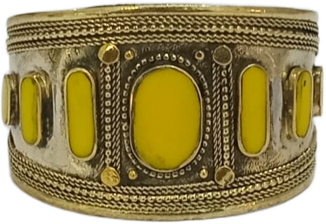 Afghani Antique Style Stone Cuff Bracelet - Image 3