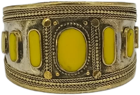 Afghani Antique Style Stone Cuff Bracelet - Image 4