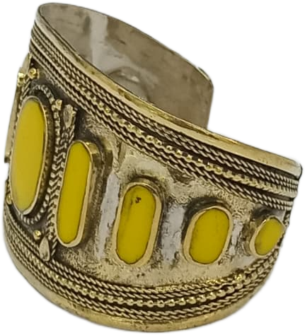 Afghani Antique Style Stone Cuff Bracelet - Image 5