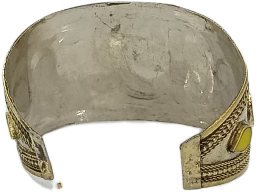 Afghani Antique Style Stone Cuff Bracelet - Image 6