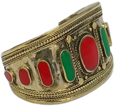 Afghani Antique Style Stone Cuff Bracelet - Image 7