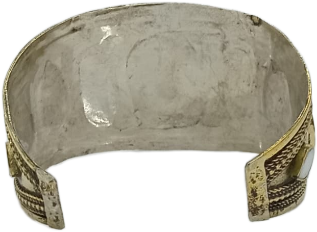 Afghani Antique Style Stone Cuff Bracelet - Image 5