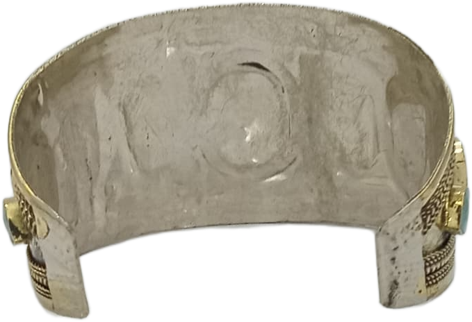 Afghani Antique Style Stone Cuff Bracelet - Image 5