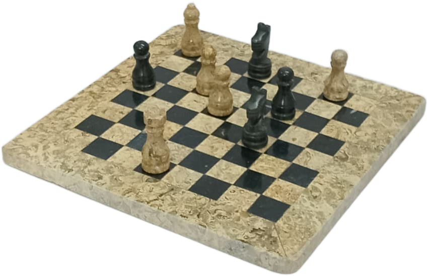 Handcrafted Onyx Marble Chess Board Size: 8×8 inch - Image 4