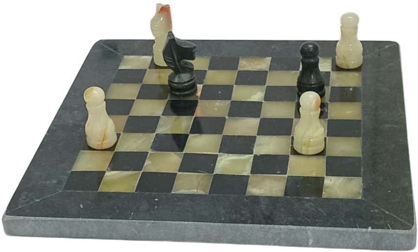Handcrafted Onyx Marble Chess Board Size: 8×8 inch - Image 4