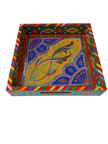 Chamakpatti Handmade Square Tray (23x23cm) - Image 5