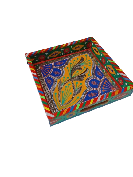 Chamakpatti Handmade Square Tray (23x23cm) - Image 3