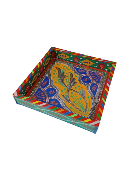 Chamakpatti Handmade Square Tray (23x23cm) - Image 4