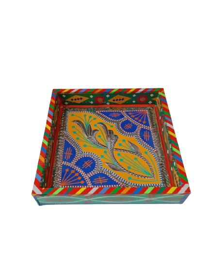 Chamakpatti Handmade Square Tray (23x23cm) - Image 7