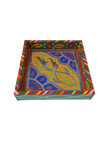 Chamakpatti Handmade Square Tray (23x23cm) - Image 6