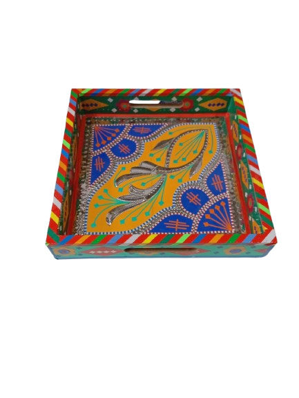 Chamakpatti Handmade Square Tray (23x23cm) - Image 8
