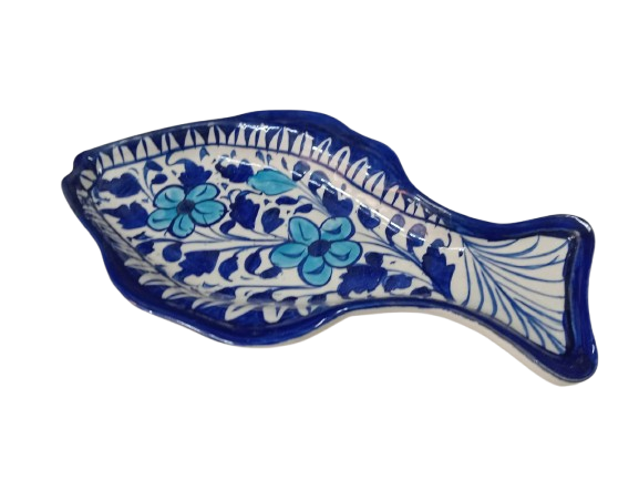 Blue Pottery Fish Tray (24cm × 14cm) - Image 6