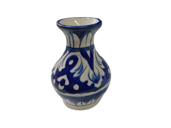 Handcrafted Tiny Blue Pottery Vase (11cm × 4.5cm) - Image 3