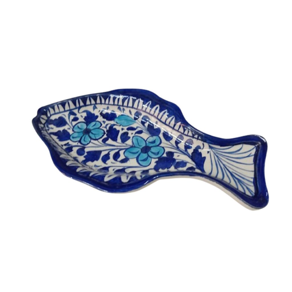 Blue Pottery Fish Tray (24cm × 14cm) - Image 4