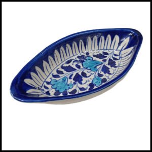 Handcrafted Blue Pottery Deep Bowl (23.5cm × 12cm)