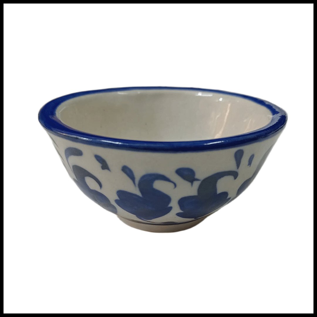 Handcrafted Blue Pottery Bowl (8cm × 4cm)