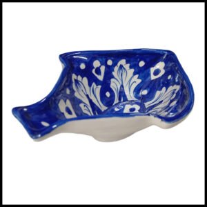 Handcrafted Blue Pottery Deep Bowl (18cm × 14cm)