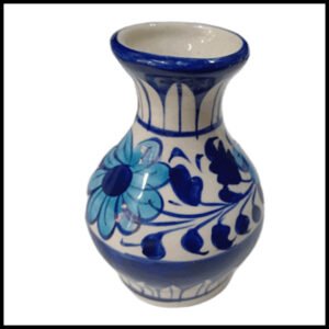 Handcrafted Tiny Blue Pottery Vase (11cm × 4.5cm)