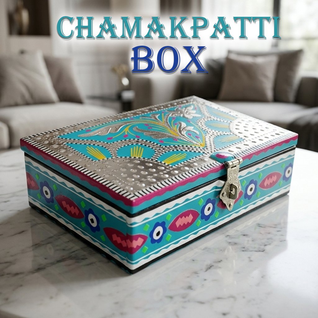 Chamakpatti Box: Real Truck Art Design for Storage and Decoration (W-25, H-17 cm)