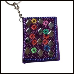 Handmade Decorative Book Key Chain – Traditional Art Design