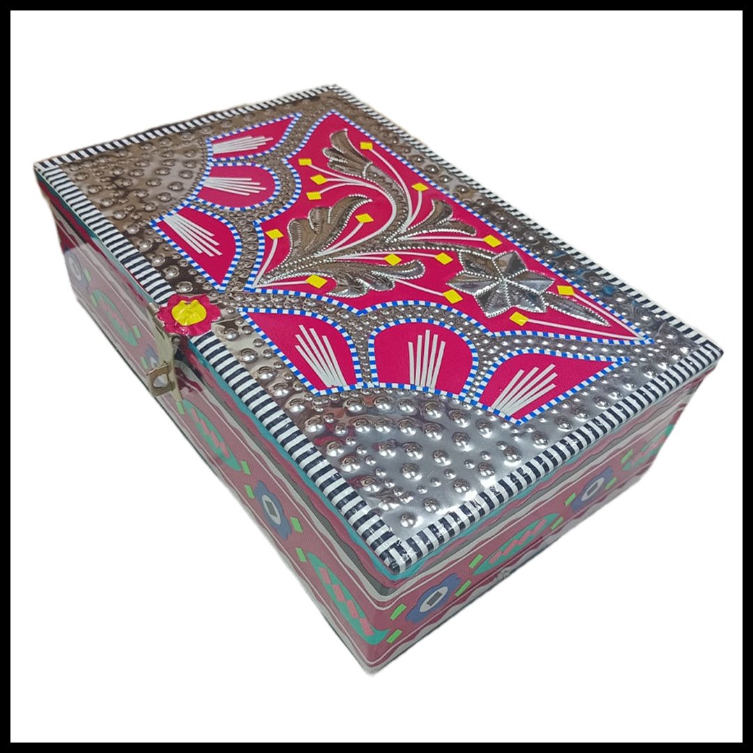 Chamakpatti Box: Real Truck Art Design for Storage and Decoration (W-25, H-17 cm) - Image 3
