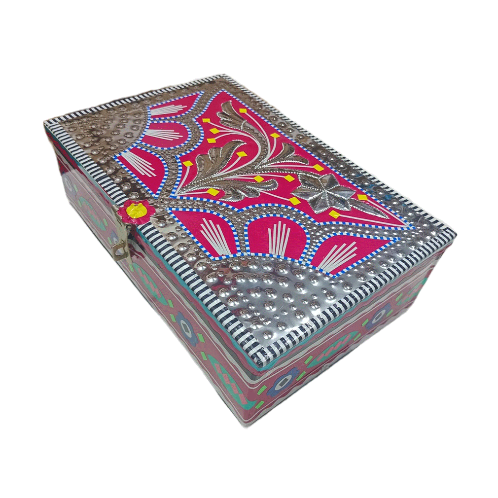 Chamakpatti Box: Real Truck Art Design for Storage and Decoration (W-25, H-17 cm) - Image 11