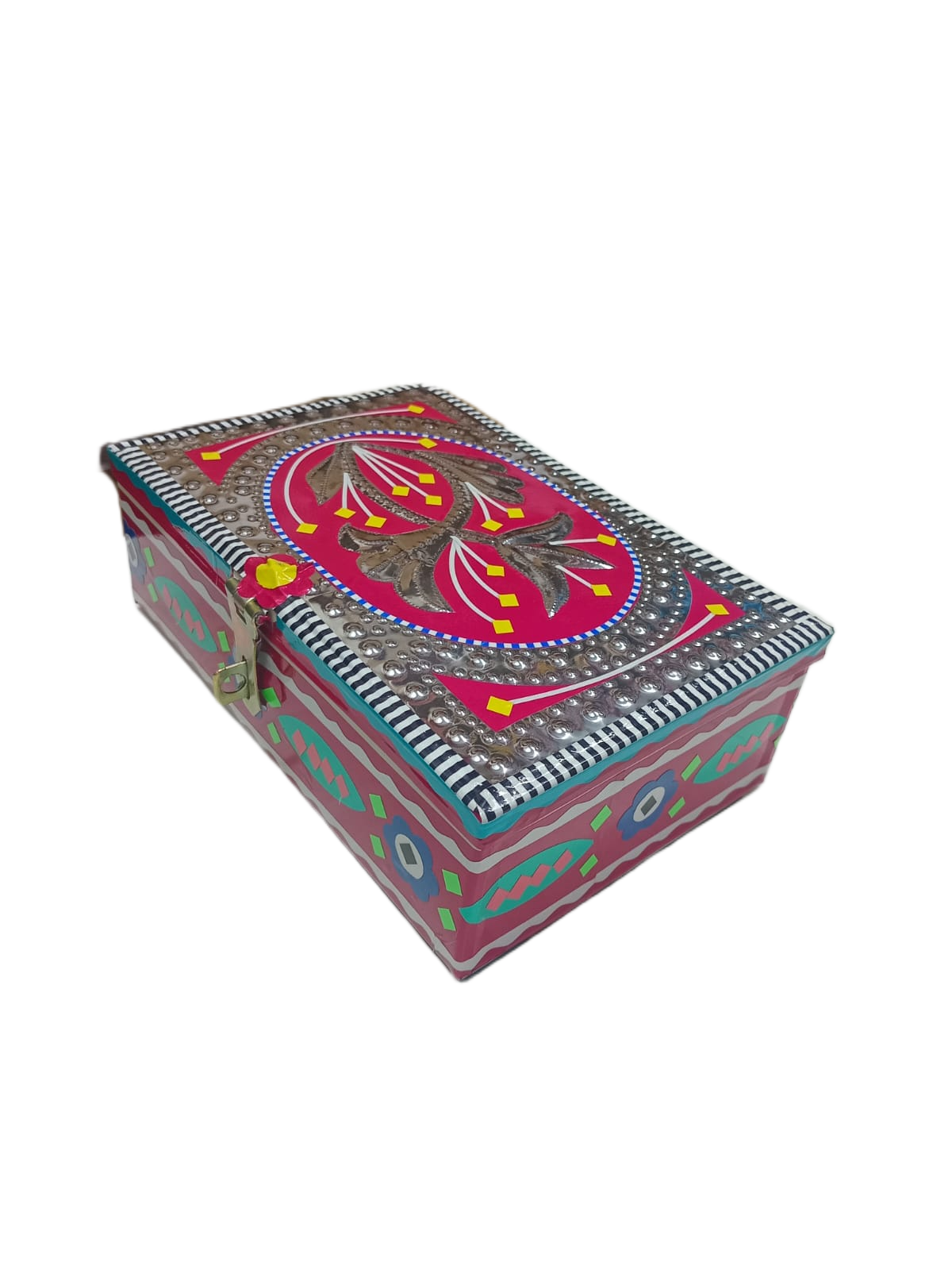 Chamakpatti Box: Real Truck Art Design for Storage and Decoration (W-20, H-14 cm) - Image 9