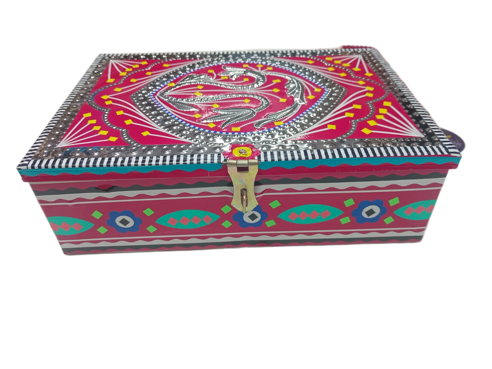 Chamakpatti Box: Real Truck Art Design for Storage and Decoration (W-27, H-19 cm) - Image 5