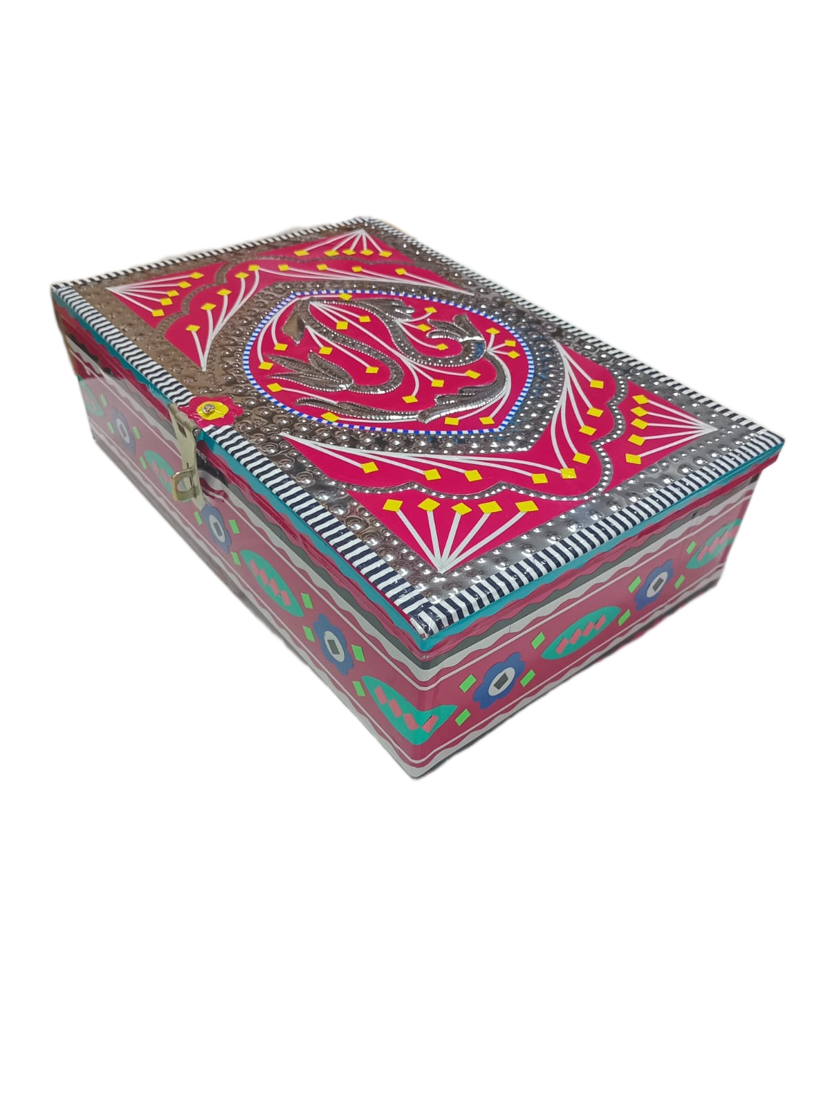 Chamakpatti Box: Real Truck Art Design for Storage and Decoration (W-27, H-19 cm) - Image 6