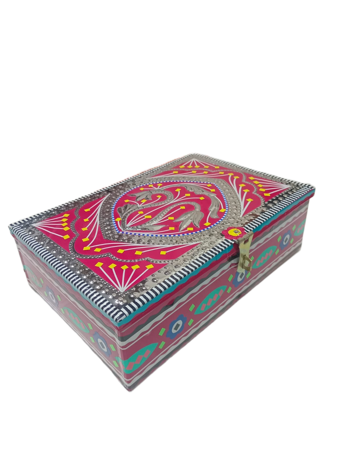 Chamakpatti Box: Real Truck Art Design for Storage and Decoration (W-27, H-19 cm) - Image 7
