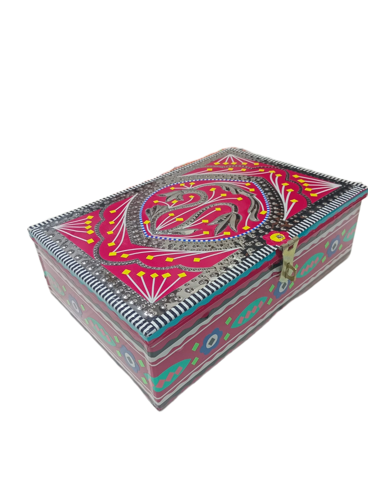 Chamakpatti Box: Real Truck Art Design for Storage and Decoration (W-27, H-19 cm) - Image 8