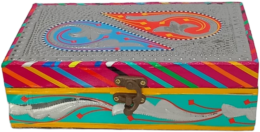 Chamakpatti Box: Real Truck Art Design for Storage and Decoration (W-20, H-12.5 cm) - Image 4