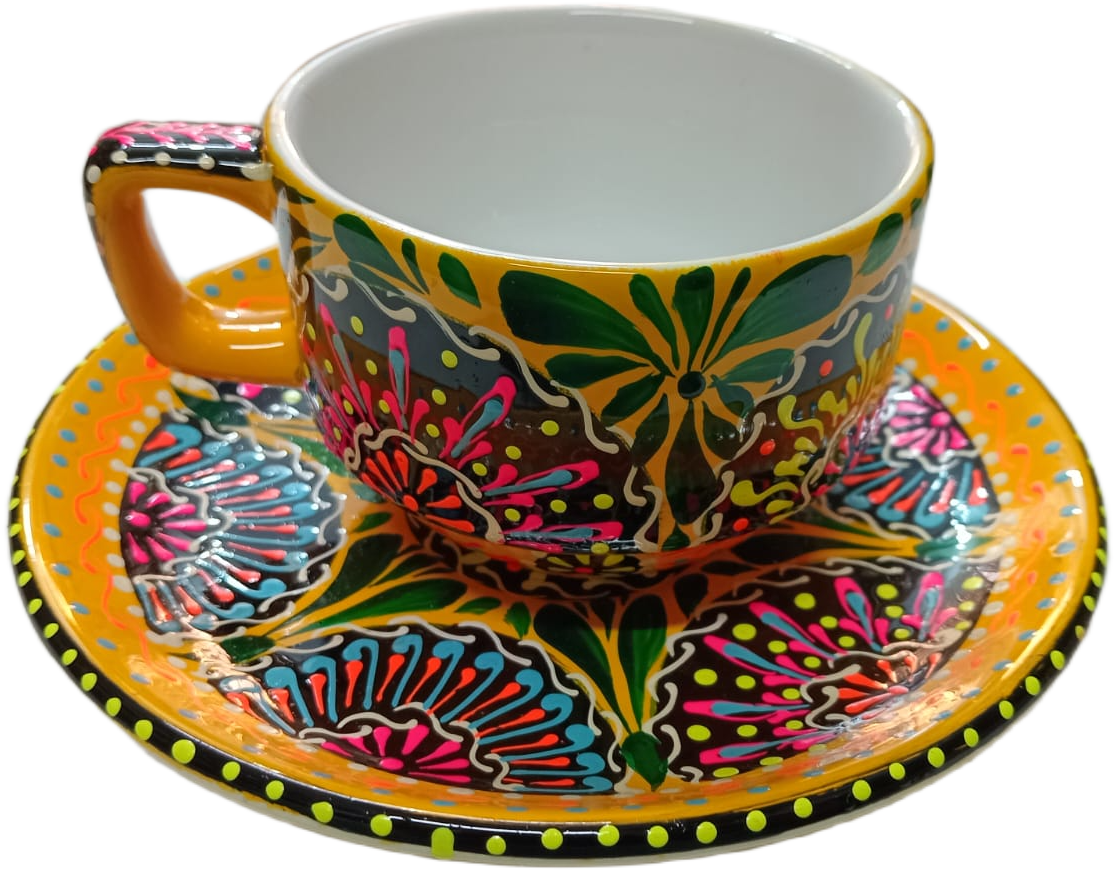 Hand-Painted Truck Art Tea Cup and Saucer Set - Image 4