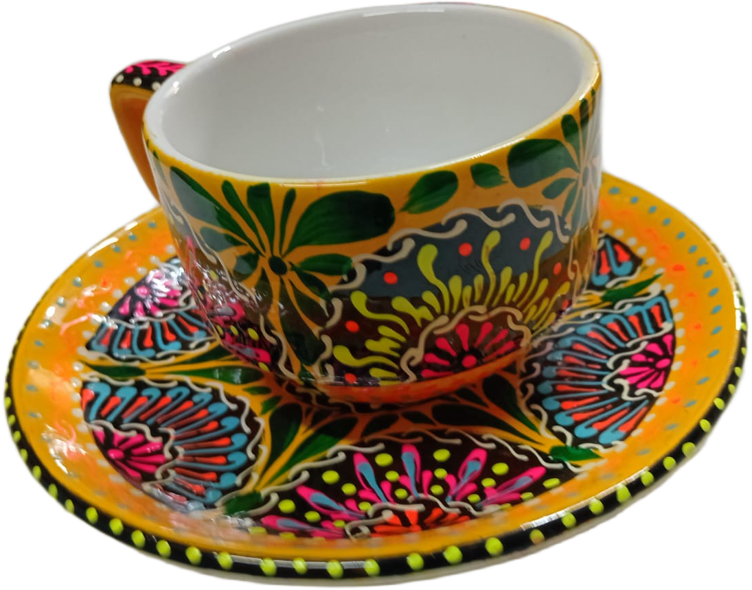 Hand-Painted Truck Art Tea Cup and Saucer Set - Image 5