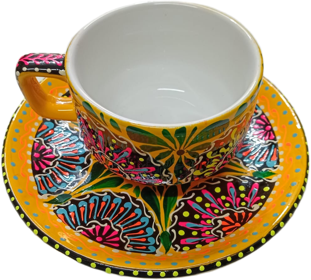 Hand-Painted Truck Art Tea Cup and Saucer Set - Image 10