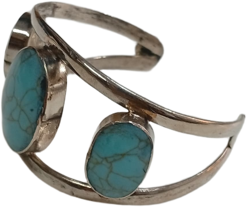 Elegant Afghani Stone Cuff Bracelet – Traditional Tribal Jewelry - Image 4