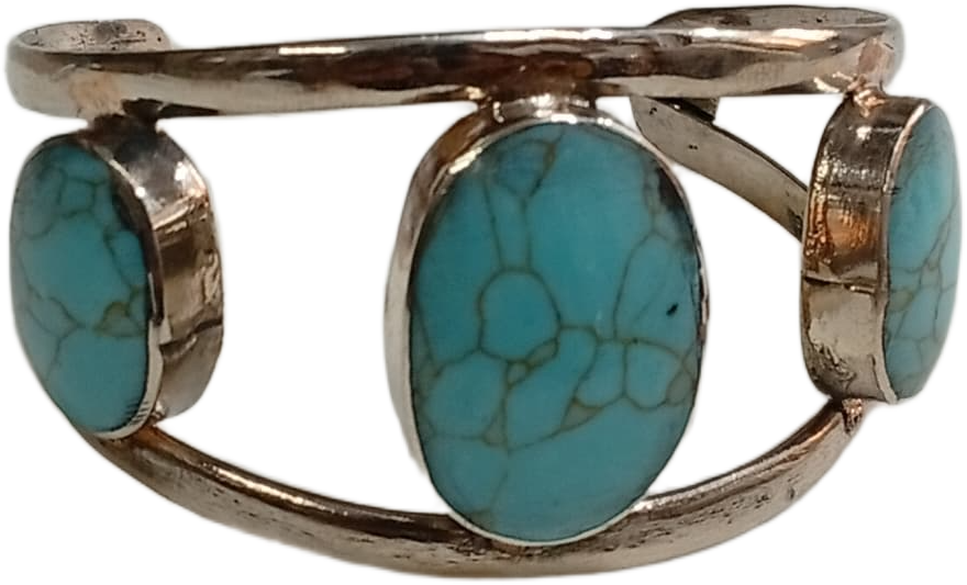Elegant Afghani Stone Cuff Bracelet – Traditional Tribal Jewelry - Image 5